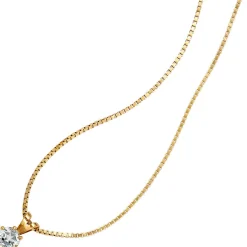 Anhänger 6x10,1mm mit Aquamarin hellblau & 585 Gold Gelbgold Halsschmuck