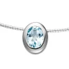 Anhänger 9,4x11,6mm mit Blautopas Topas hellblau oval 925 Silber Damen