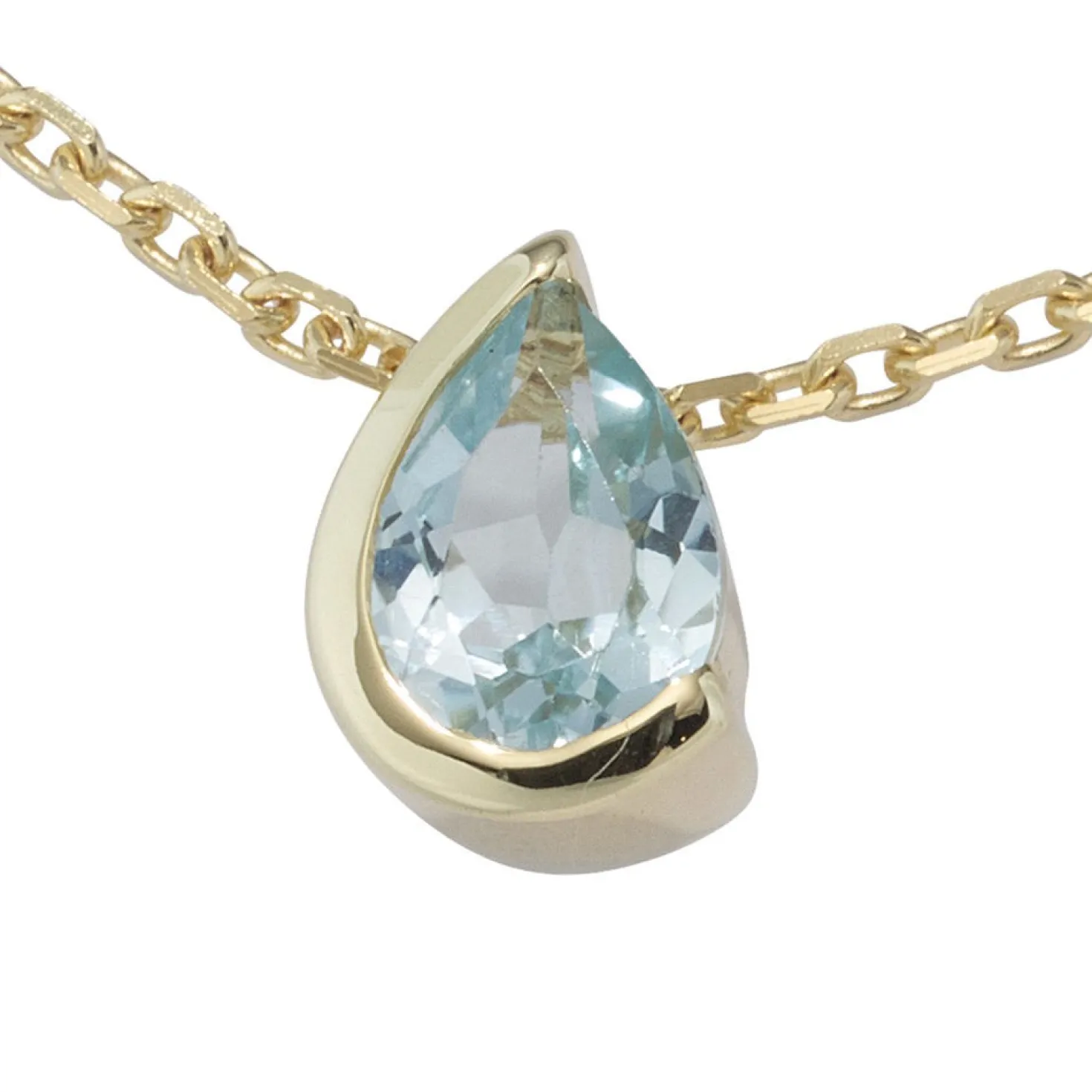 Anhänger 5,8x8,6mm mit Blautopas Topas hellblau Tropfen 333 Gold Gelbgold