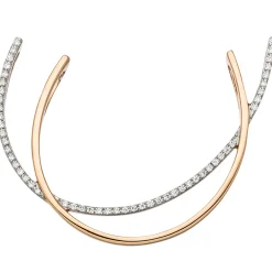 Anhänger 43,9x33,5mm mit 52 Brillanten 0.29Ct W/SI überkreuzte Bogen 585 Rotgold