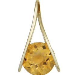 Anhänger 11x20,2mm mit Citrin gelb-orange facettiert 375 Gold Gelbgold Damen
