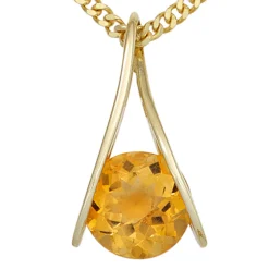 Anhänger 11x20,2mm mit Citrin gelb-orange facettiert 375 Gold Gelbgold Damen