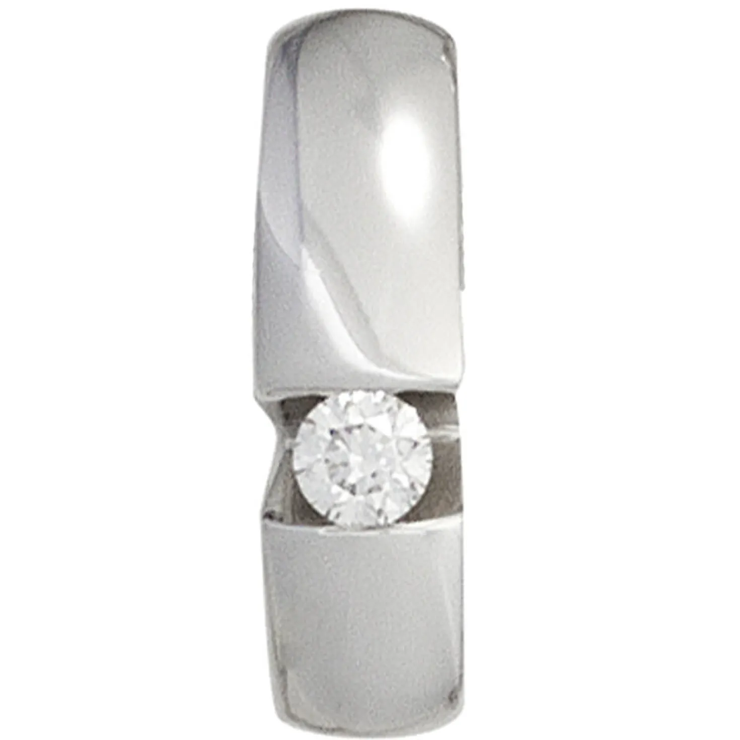 Anhänger 4,4x15,7mm mit Diamant Brillant 0,10 Ct 585 Gold Weißgold Damen