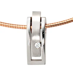 Anhänger 7,6x22,1mm mit Diamant 0.1Ct Brillant 950 Platin Platinanhänger