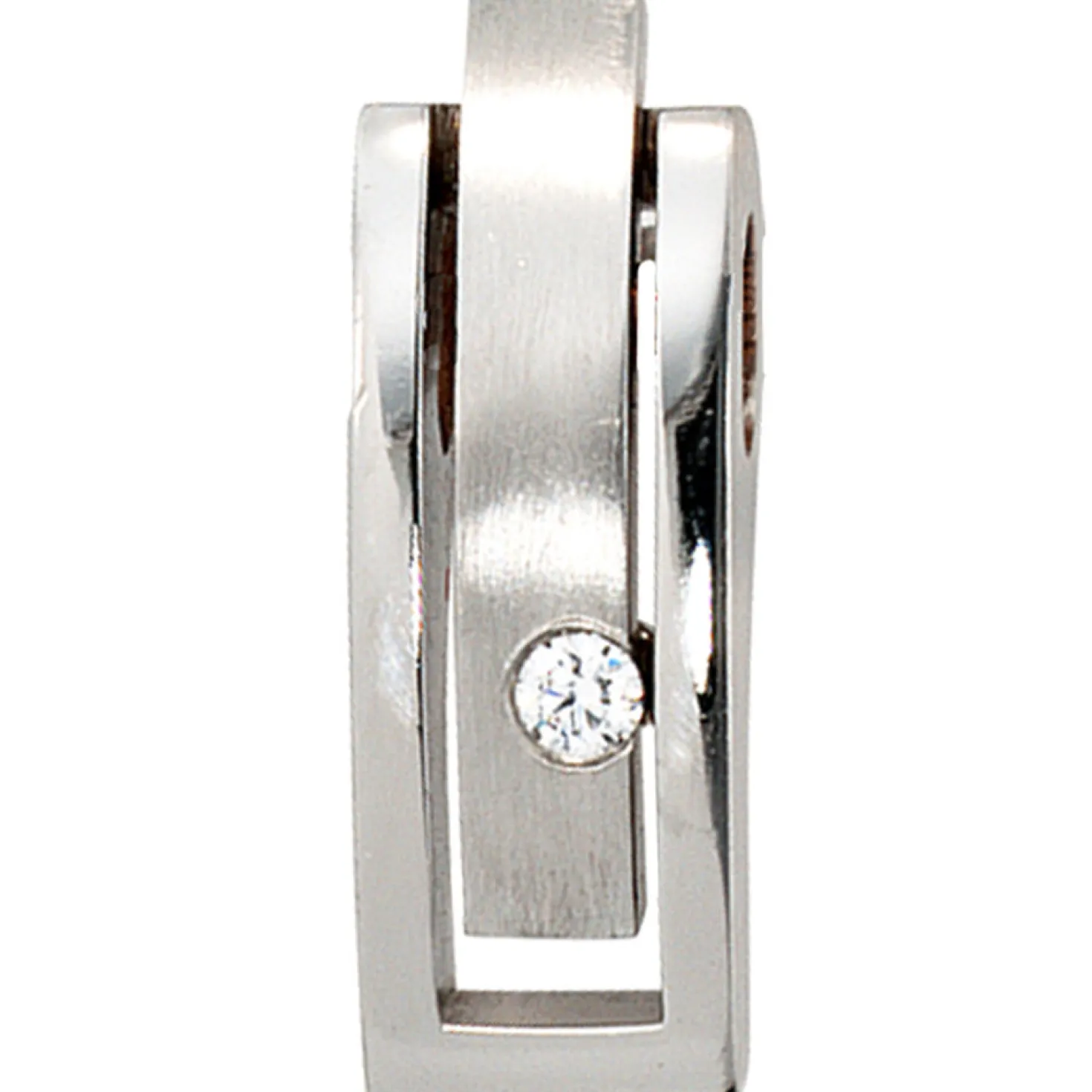 Anhänger 7,6x22,1mm mit Diamant 0.1Ct Brillant 950 Platin Platinanhänger