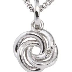 Anhänger 10x12,5mm mit Diamant 0.02Ct Knoten Form glänzend 585 Gold Weißgold