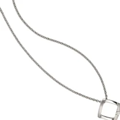 Anhänger 15x14,8mm mit Diamant 0.03Ct W/SI Brillant weiß 950 Platin Quadrat