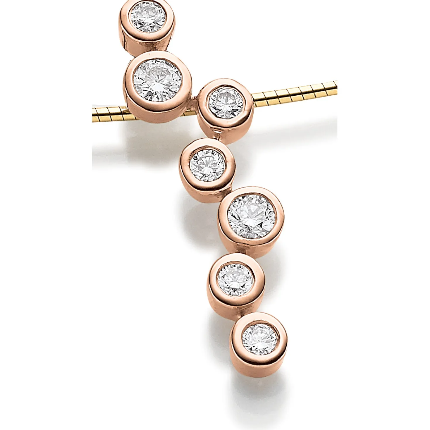 Anhänger 32x8,5mm mit 7 Diamanten Brillanten 0,78ct 750 Gold Rotgold