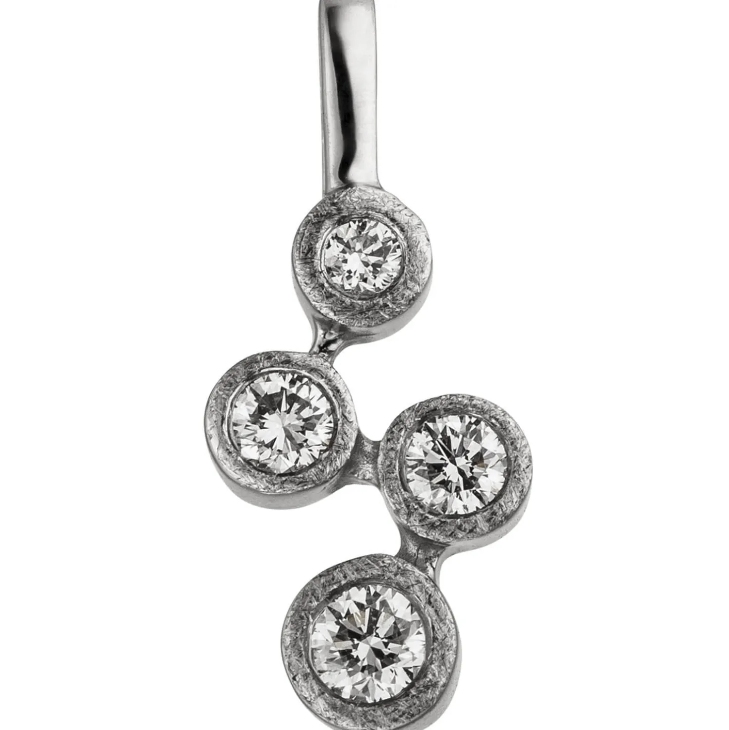 Anhänger 6,3x14,4mm mit 4 Diamanten Brillanten 0,13 Ct 585 Gold Weißgold