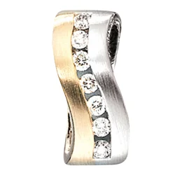 Anhänger 8,3x20mm mit Diamanten 0.49Ct Brillanten 585 Gelbgold Weißgold