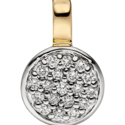 Anhänger 7,1x11mm mit 19 Diamanten 0.1Ct Brillanten 585 Gold Gelbgold