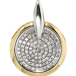 Anhänger 14x19,6mm mit 91 Diamanten 0.28Ct Brillanten 585 Gold Weißgold