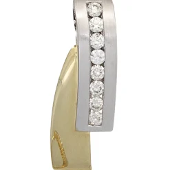 Anhänger 8,2x23mm mit 8 Diamanten 0.24Ct TC/P1 Brillanten 585 Gold gelb/weiß