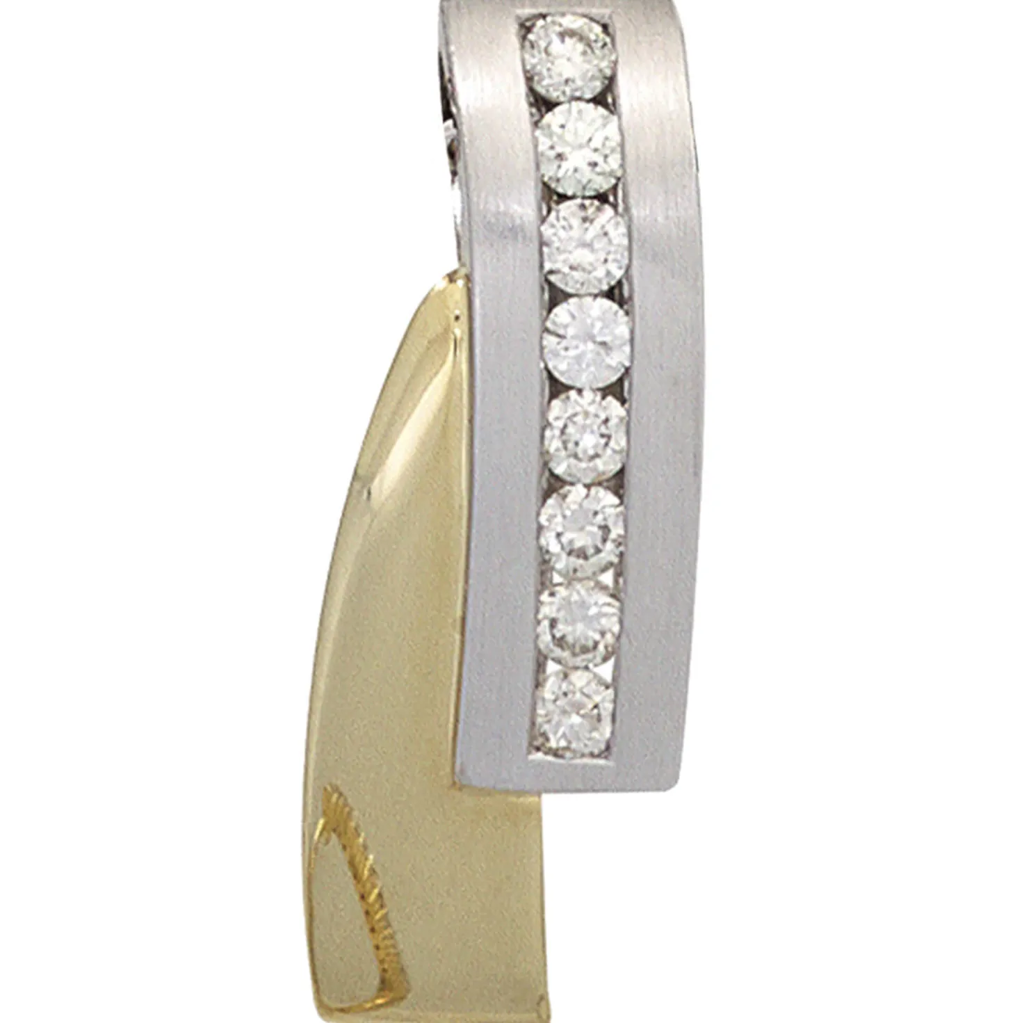 Anhänger 8,2x23mm mit 8 Diamanten 0.24Ct TC/P1 Brillanten 585 Gold gelb/weiß