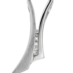 Anhänger 7,6x19,9mm mit 5 Diamanten 0.035Ct W/SI Brillanten 585 Gold Weißgold