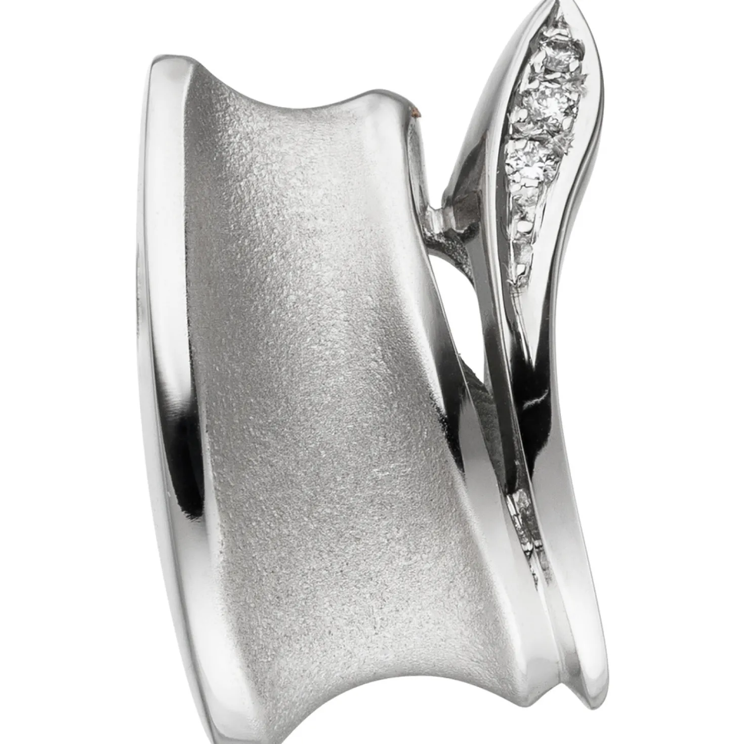 Anhänger 13,1x19,8mm mit 3 Diamanten 0.035Ct W/SI Brillanten 585 Gold Weißgold