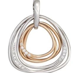 Anhänger 22,2x26,2mm mit 17 Diamanten 0.085Ct W/SI 585 Gold Weißgold Rotgold