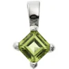 Anhänger 8,3x13,6mm mit echtem Peridot grün & 925 Silber Halsschmuck für Damen