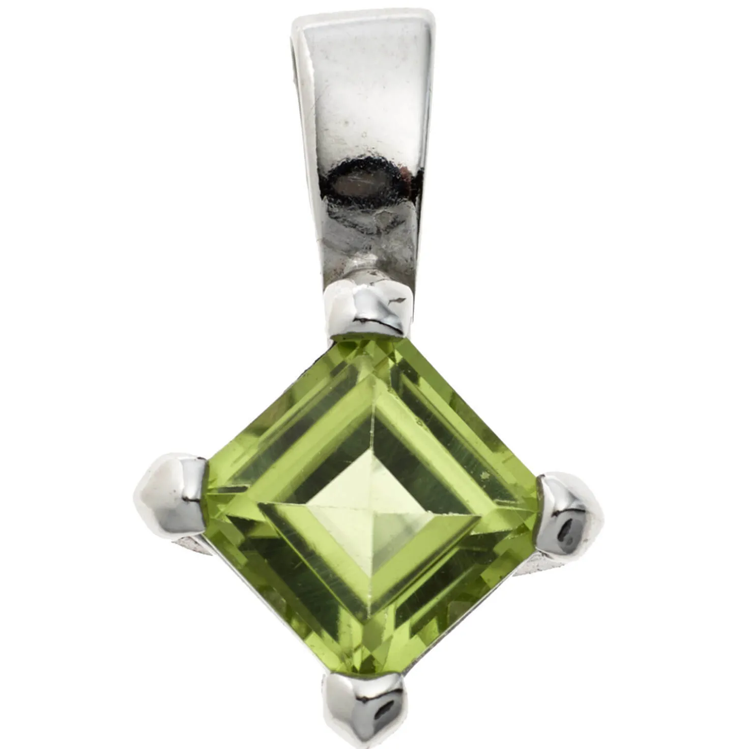 Anhänger 8,3x13,6mm mit echtem Peridot grün & 925 Silber Halsschmuck für Damen