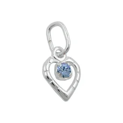 Anhänger 8x6mm mit Glasstein hellblau im Herz 925 Silber Halsschmuck Damen