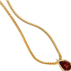 Anhänger 8,2x13,1mm mit Granat dunkelrot 585 Gold Gelbgold Halsschmuck Damen