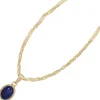 Anhänger 7,9x12,5mm mit Lapis-Lazuli blau dunkelblau oval 585 Gold Gelbgold
