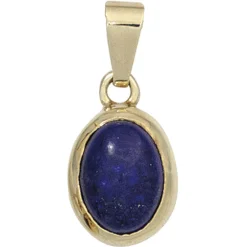 Anhänger 7,9x12,5mm mit Lapis-Lazuli blau dunkelblau oval 585 Gold Gelbgold