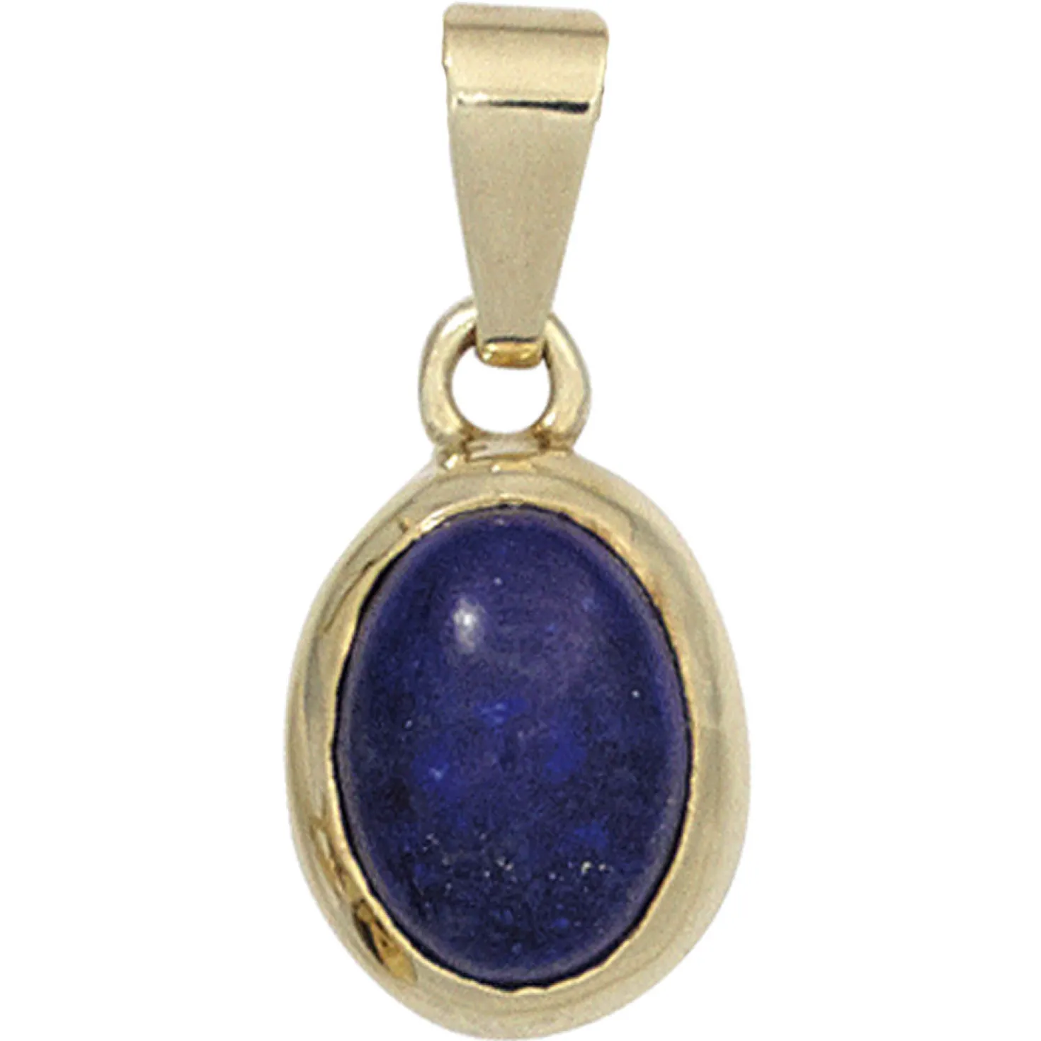 Anhänger 7,9x12,5mm mit Lapis-Lazuli blau dunkelblau oval 585 Gold Gelbgold