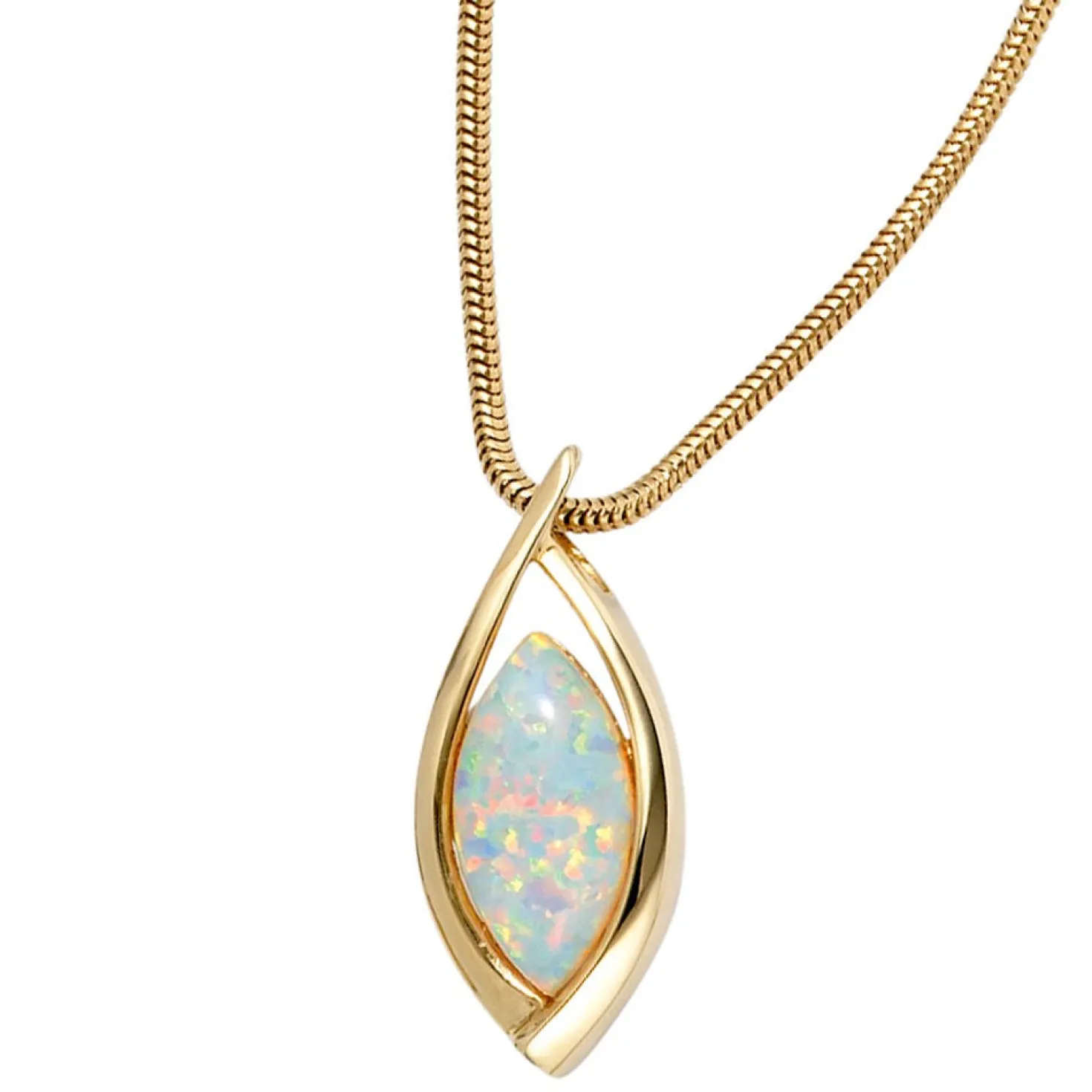 Anhänger 10,5x24,1mm mit Opal 375 Gold Gelbgold Opalanhänger ohne Halskette
