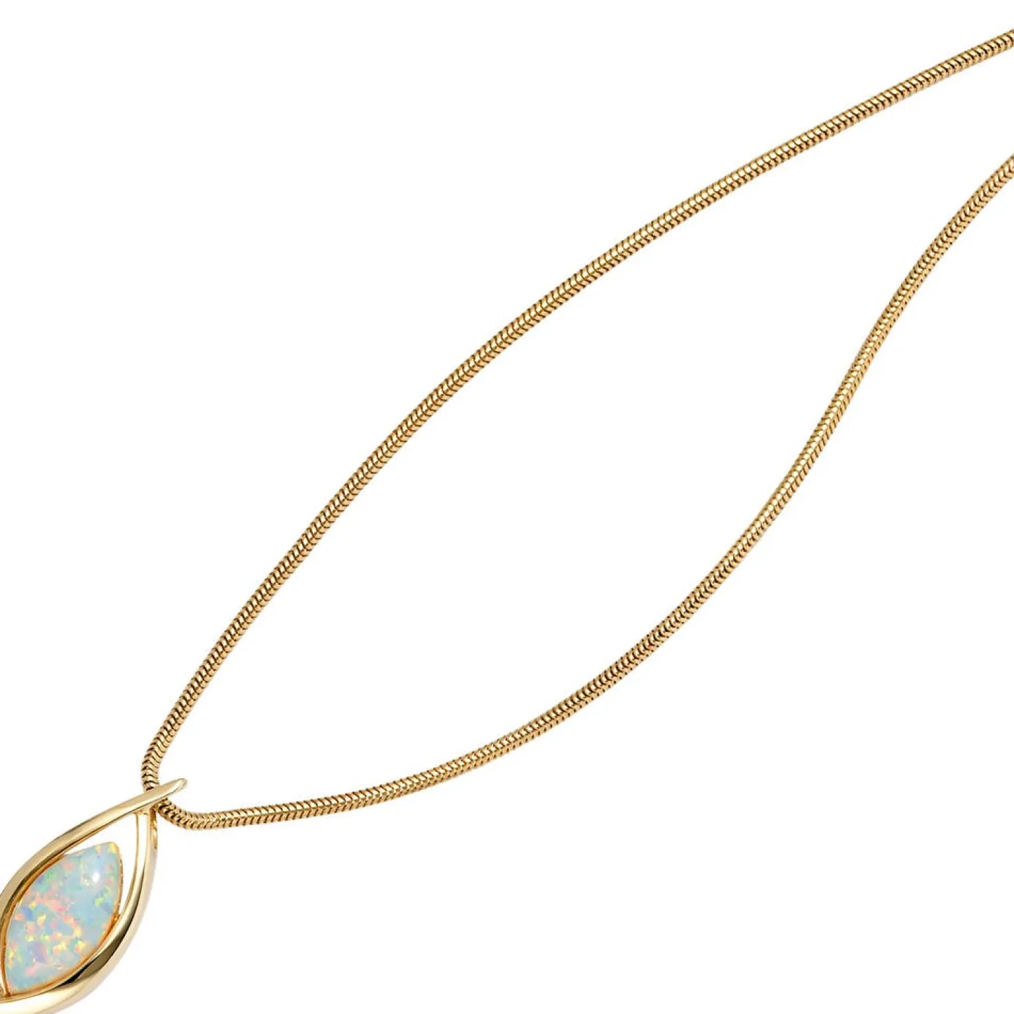 Anhänger 10,5x24,1mm mit Opal 375 Gold Gelbgold Opalanhänger ohne Halskette
