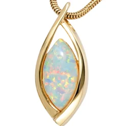 Anhänger 10,5x24,1mm mit Opal 375 Gold Gelbgold Opalanhänger ohne Halskette