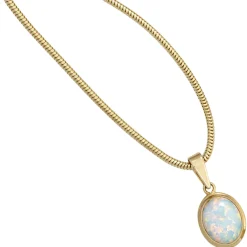 Anhänger 9,9x14,5mm mit Opal 333 Gold Gelbgold oval Opalanhänger Damen