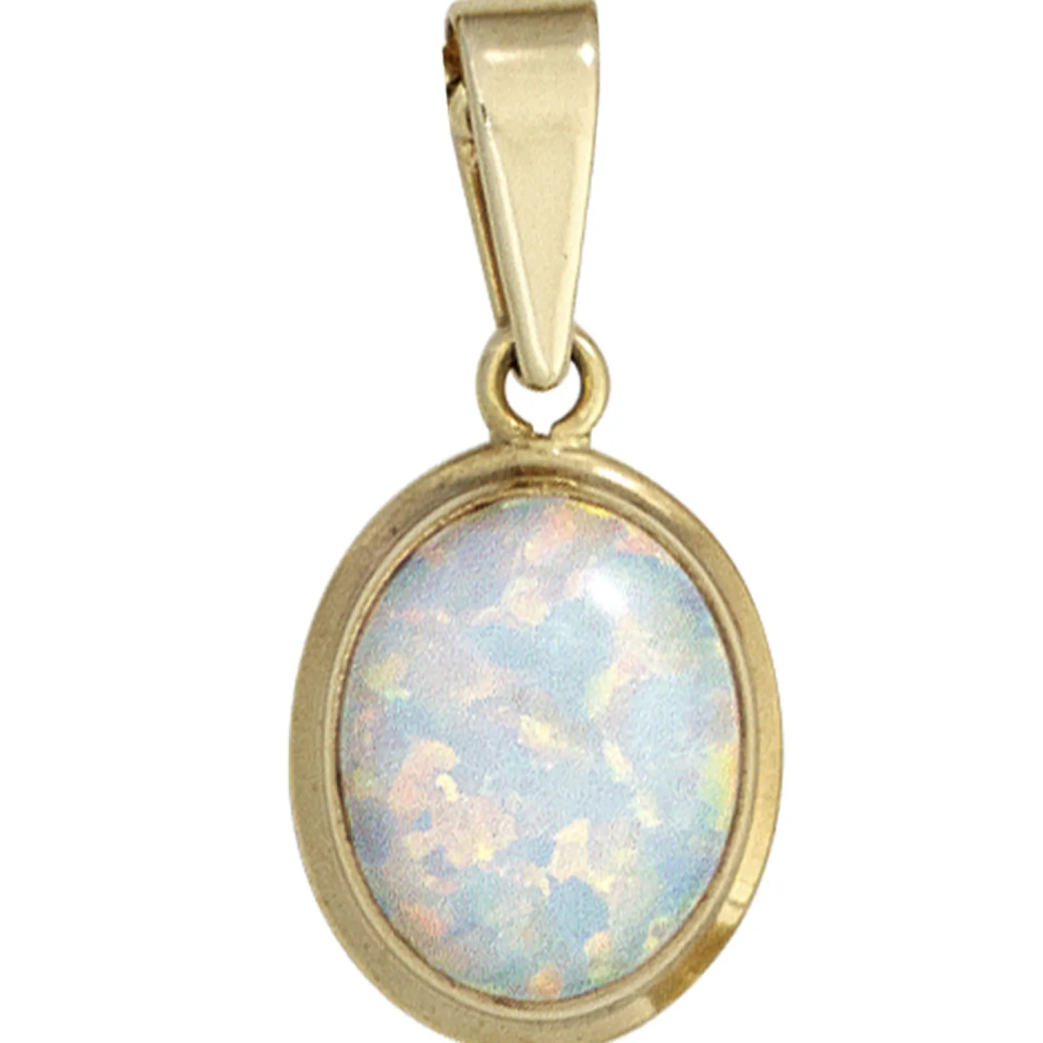 Anhänger 9,9x14,5mm mit Opal 333 Gold Gelbgold oval Opalanhänger Damen