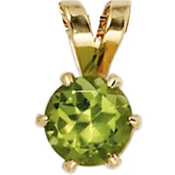 Anhänger 5,9x10,1mm mit Peridot grün & 585 Gold Gelbgold Halsschmuck Damen