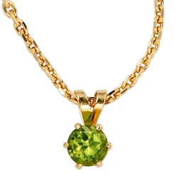 Anhänger 5,9x10,1mm mit Peridot grün & 585 Gold Gelbgold Halsschmuck Damen