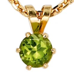 Anhänger 5,9x10,1mm mit Peridot grün & 585 Gold Gelbgold Halsschmuck Damen