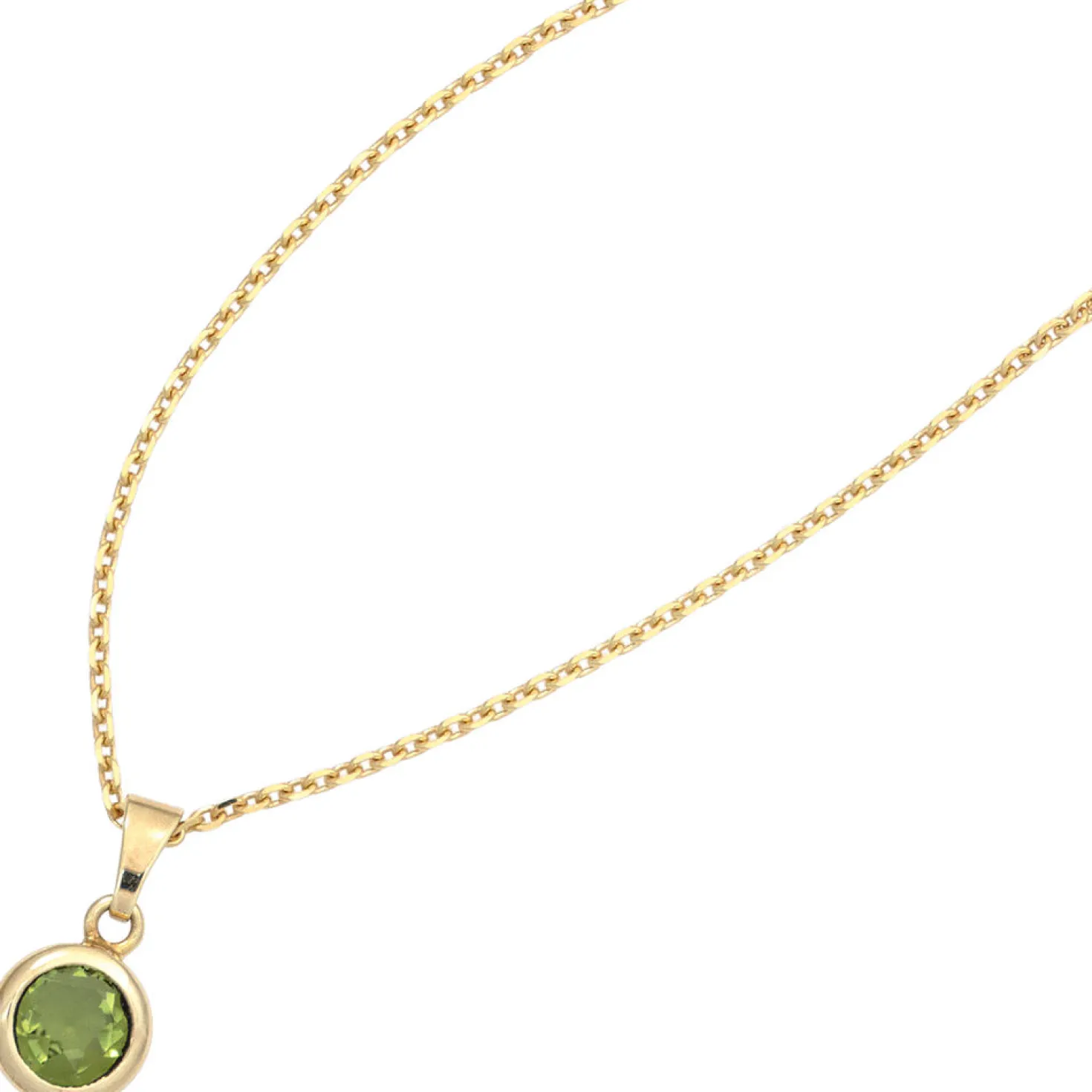 Anhänger 7,8x10,7mm mit Peridot grün rund 585 Gold Gelbgold Damen Goldanhänger