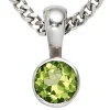 Anhänger 5,7x11,9mm mit Peridot grün 925 Silber rhodiniert glänzend Halsschmuck