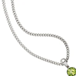 Anhänger 5,7x11,9mm mit Peridot grün 925 Silber rhodiniert glänzend Halsschmuck