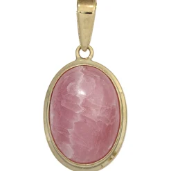 Anhänger 12,1x18,7mm mit Rhodochrosit oval rosé-pink 585 Gold Gelbgold Damen