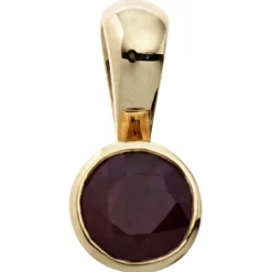 Anhänger 5,5x12,1mm mit Rubin rot 333 Gold Gelbgold Rubinanhänger Halsschmuck