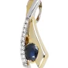 Anhänger 6,9x18,9mm mit Safir Saphir blau & 10 Zirkonia 333 Gold Gelbgold