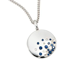 Anhänger 18,3x25,1mm mit 13 Saphiren & 10 Diamanten 0.1Ct W/SI 585 Gold Weißgold
