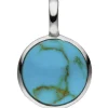 Anhänger 12,4x18,3mm mit Türkis-Howlith aus 925 Silber schlicht mit Wölbung