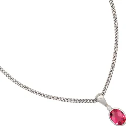 Anhänger 7,1x18mm mit Turmalin & Diamant 0.01Ct Brillant 585 Gold Weißgold