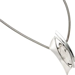 Anhänger 16,7x42mm mit Turmalinquarz grau-schwarz 925 Silber Halsschmuck Damen