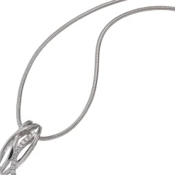Anhänger 8,4x20,1mm mit weißen Zirkonia 333 Gold Weißgold Goldanhänger Damen