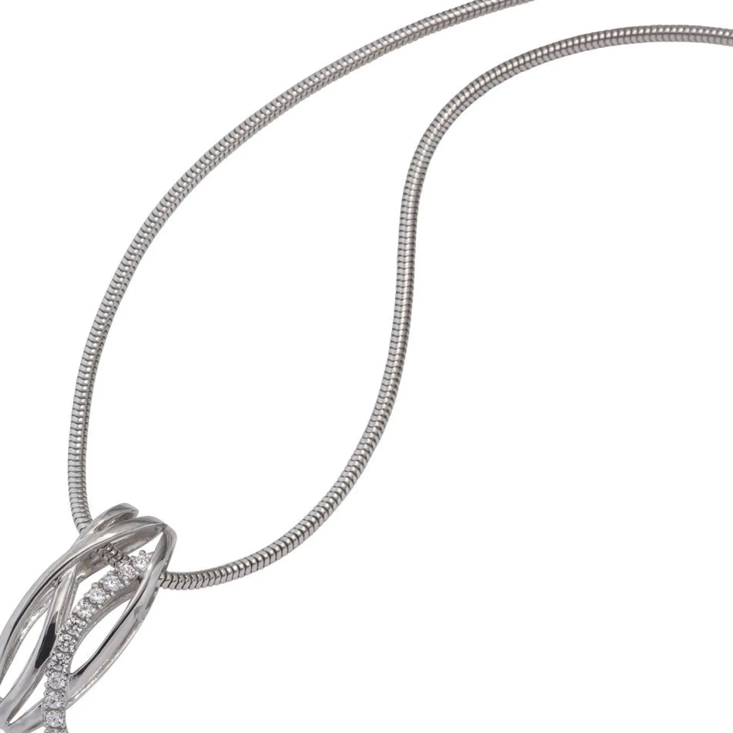 Anhänger 8,4x20,1mm mit weißen Zirkonia 333 Gold Weißgold Goldanhänger Damen