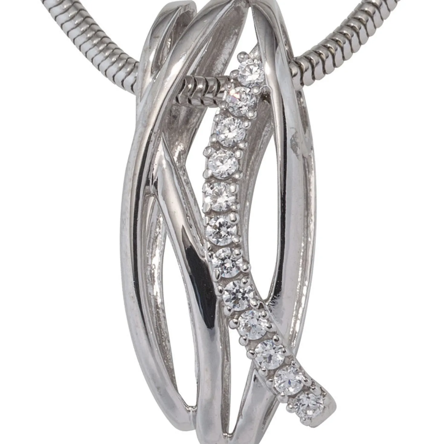 Anhänger 8,4x20,1mm mit weißen Zirkonia 333 Gold Weißgold Goldanhänger Damen