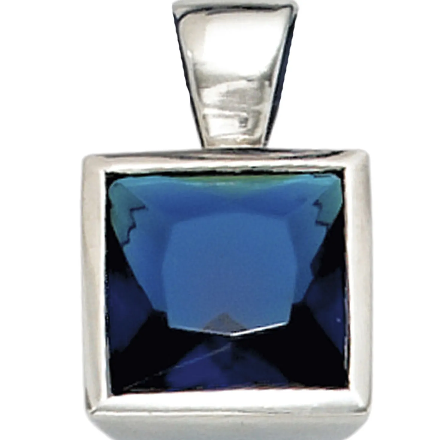 Anhänger 9,5x14,9mm mit Zirkonia blau 925 Silber Halsschmuck Damen